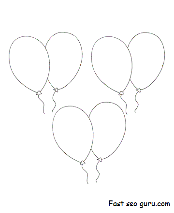 Coloring in sheets Birthday balloons 